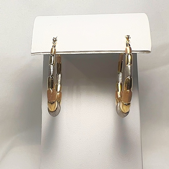 Jewelry - 14kt Tri-Color Gold Hoop Earrings